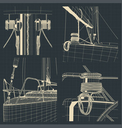 Drawings Bow And Winch Sailing Yacht