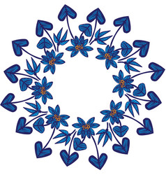 Navy Blue Floral Wreath Simple