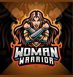 Women Warrior Esport Mascot Logo Design