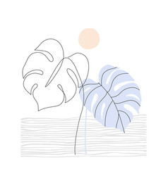 Abstract Continuous Line Tropical Leaves