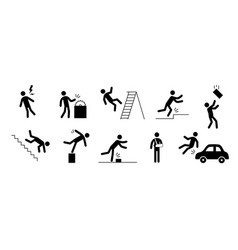 Accident Pictogram Man Icon Work Safety Injury