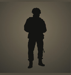 Flat Design Soldier Silhouette