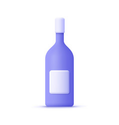 Wine Bottle Mockup With Label 3d Icon Cartoon