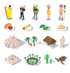 Yucatan Travel Icon Set