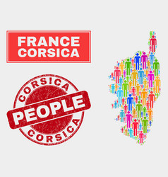 Corsica Map Population People And Corroded Seal