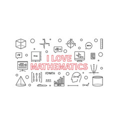 I Love Mathematics Line Horizontal Banner - Math