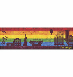 San Diego On Lgbt Flag Background