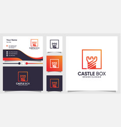 Box Logo With Creative Castle Concept Inside