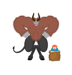 Krampus And Boy Anti Santa Claus For Bad Kids