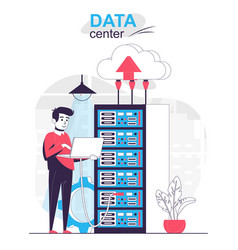 Data Center Isolated Cartoon Concept Cloud