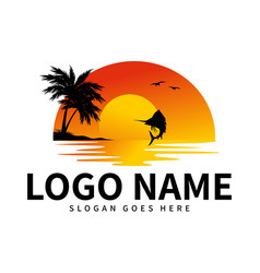 Sunset And Beach Logo Concept