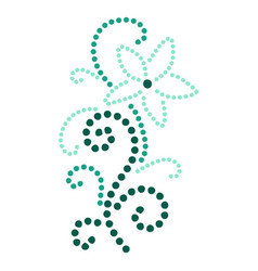 Green Flower Dotted Ornament Flat