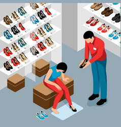 Isometric Shoe Store Concept