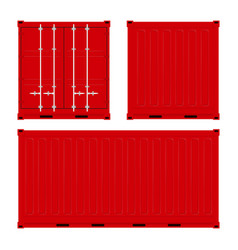 Red Cargo Shipping Container Set Back Front