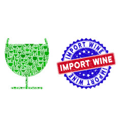 Bicolor Import Wine Distress Stamp And Alcohol