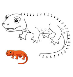 Dot To Newt Animal Isolated Coloring Page