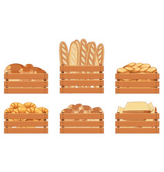 Set Of Different Breads In Baskets