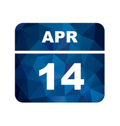 April 14th Date On A Single Day Calendar