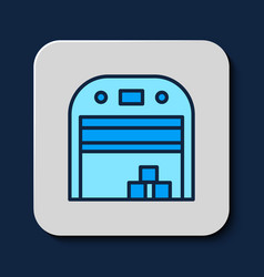 Filled Outline Aircraft Hangar Icon Isolated