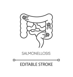 Salmonellosis Pixel Perfect Linear Icon Thin Line