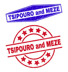 Tsipouro And Meze Textured Stamps In Round