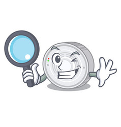 Detective Smoke Detector Isolated With Mascot