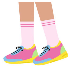 Female Legs Wearing Fashion Sneakers