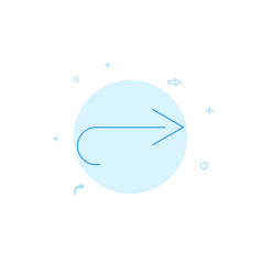 Return Right Arrow Flat Icon Filled Line Style