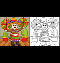 Cinco De Mayo Mexican Boy Coloring