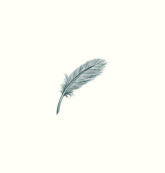 Line Art Feather Logo Template