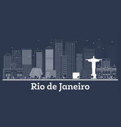 Outline Rio De Janeiro Brazil City Skyline