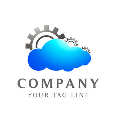 Cloud Logo With Three Circle Gears Above