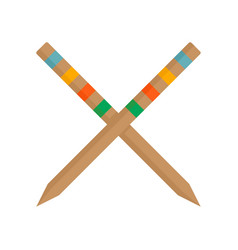 Croquet Stick Icon Flat Style