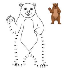 Dot To Bear Isolated Coloring Page For Kids