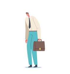 Dull Hunched Over Businessman Character Feeling