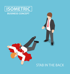 Isometric Businessman Is Stabbed In The Back