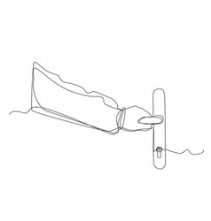 Line Drawing Hand Hold Door Handle Single Draw