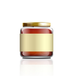 Small Glass Honey Jar Mockup With Blank Label