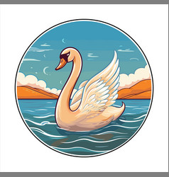 Swan Cute Funny Cartoon Kawaii Colorful