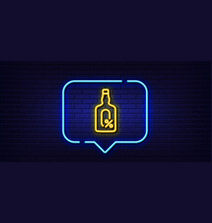 Alcohol Free Line Icon Whiskey Bottle Sign Neon