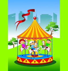 Children On Carousel