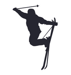 Ice Skiing Sport Silhouette High Quality