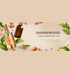 Sandalwood Oil Horizontal Composition