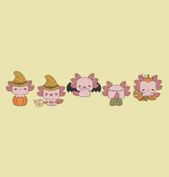 Set Of Halloween Axolotl