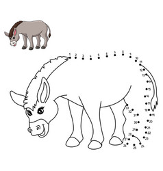 Dot To Dot Donkey Isolated Coloring Page For Kids