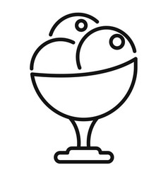 Gelato Cream Bowl Icon Outline Ice