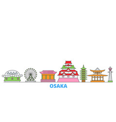 Japan Osaka Line Cityscape Flat Travel