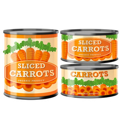 Sliced Carrot Food Cans Collection