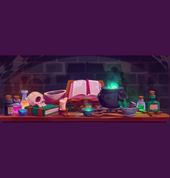 Alchemist Table In Witch House Laboratory Room