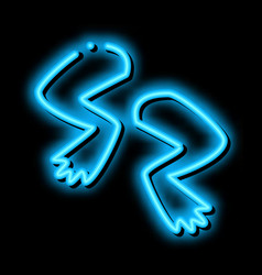 Frog Legs Neon Glow Icon